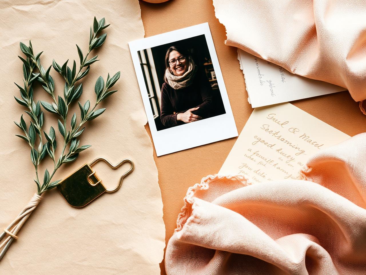 Scrapbook flatlay of brand notes